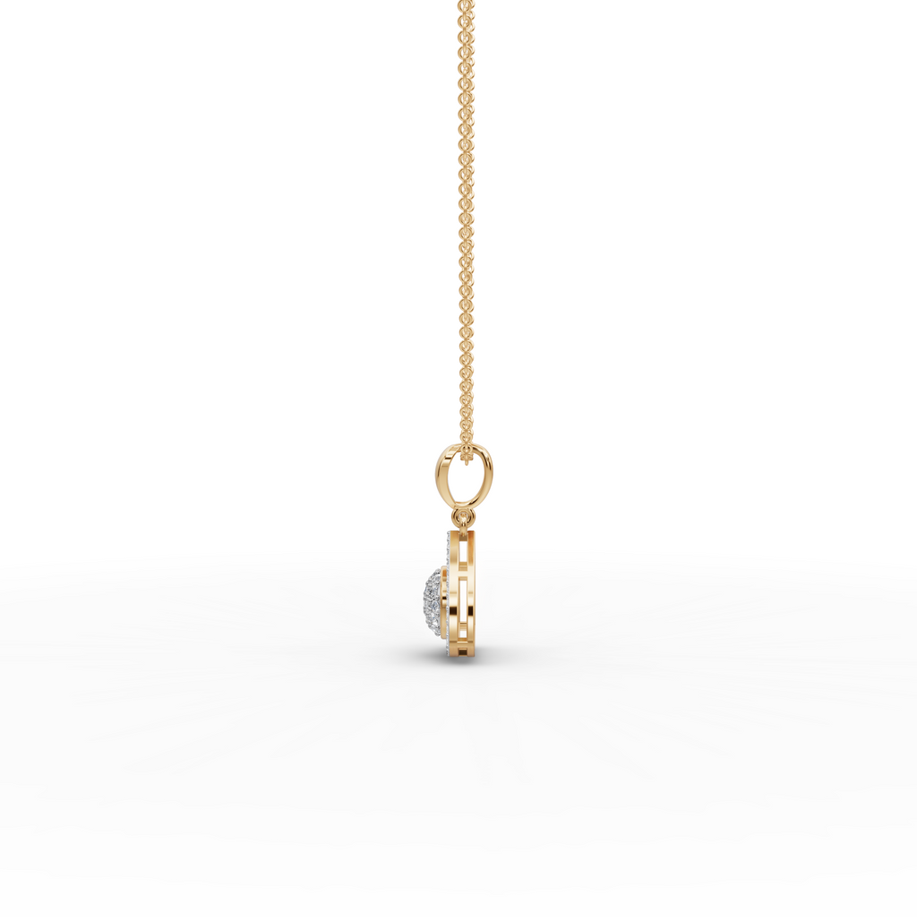 Geometric Lab-Grown Diamond Gold Pendant