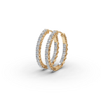 2.00 ct Everyday Wear Round Diamond Oval Shape Hoops