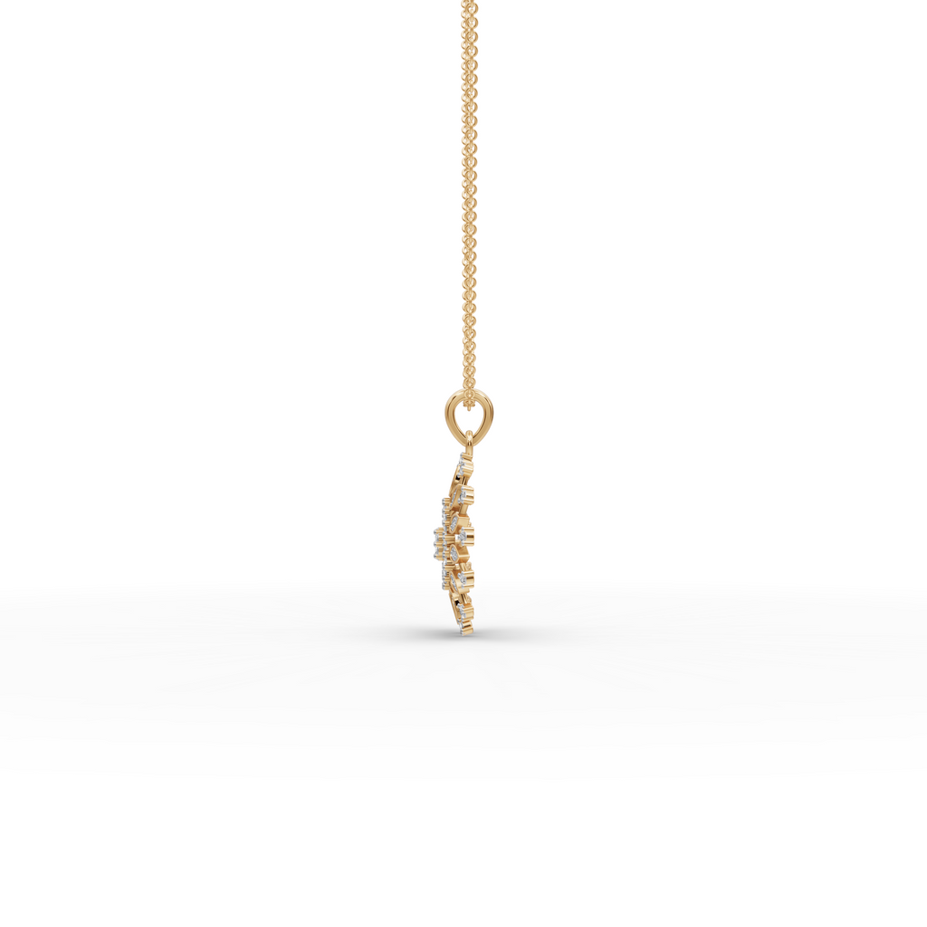 Sunburst Lab-Grown Diamond Gold Pendant