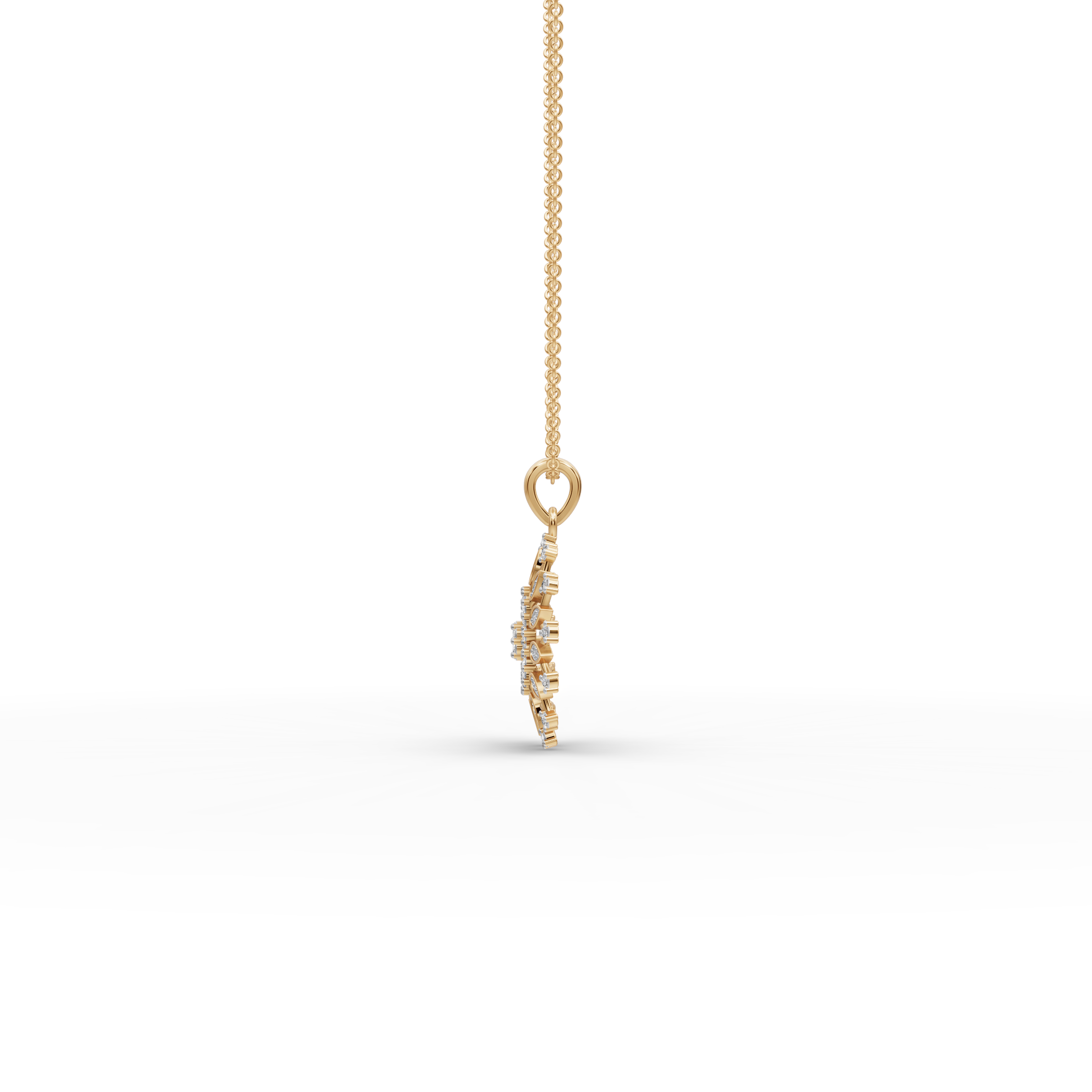 Sunburst Lab-Grown Diamond Gold Pendant