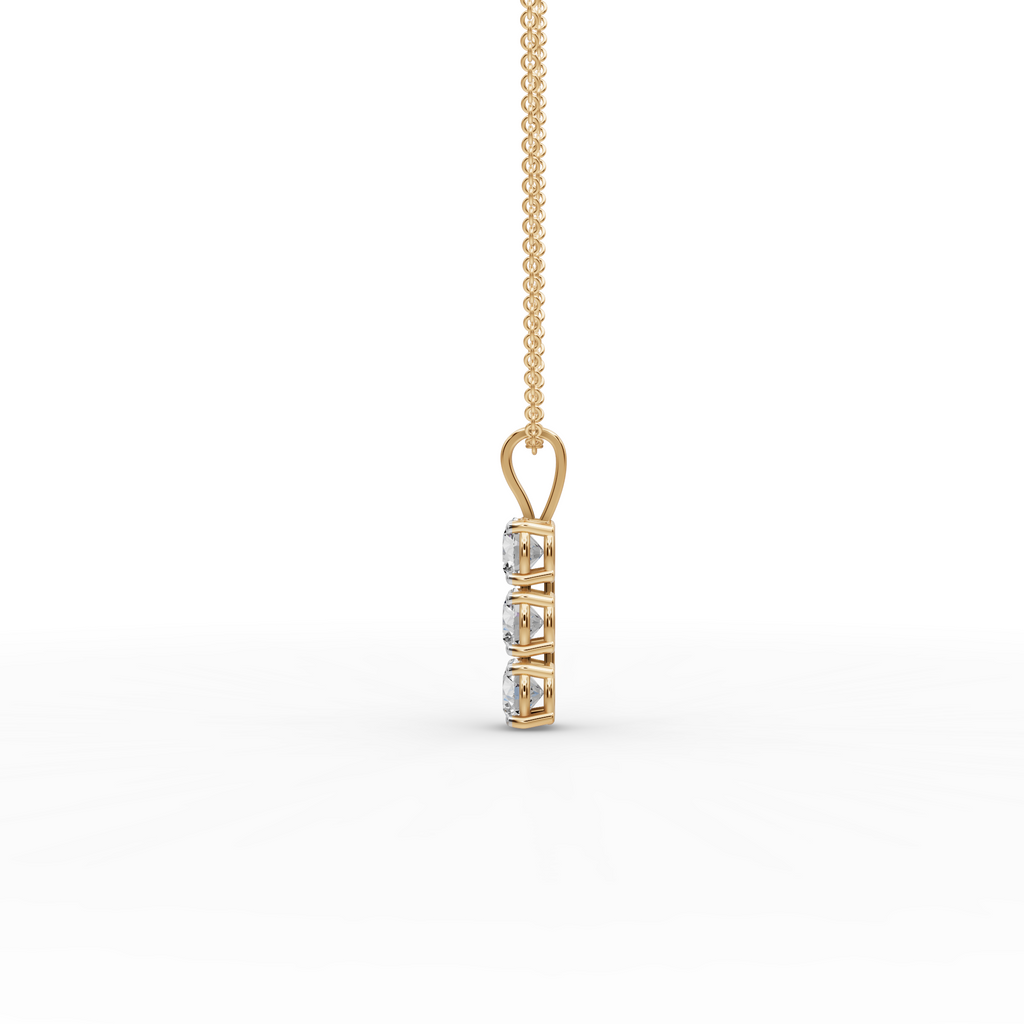 1.50 ct Minimalist 3 Lab Grown Diamond Drop Pendant
