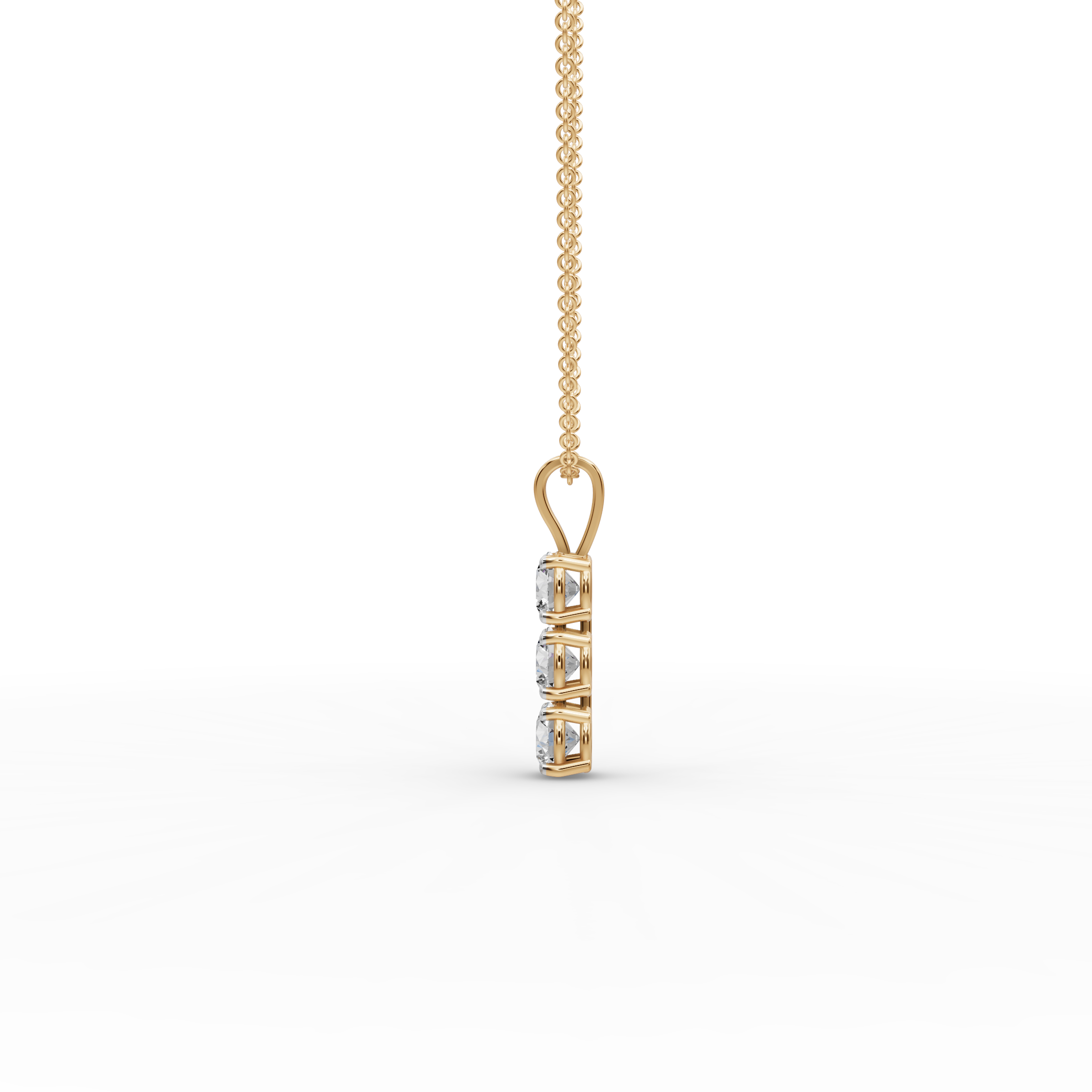 1.50 ct Minimalist 3 Lab Grown Diamond Drop Pendant