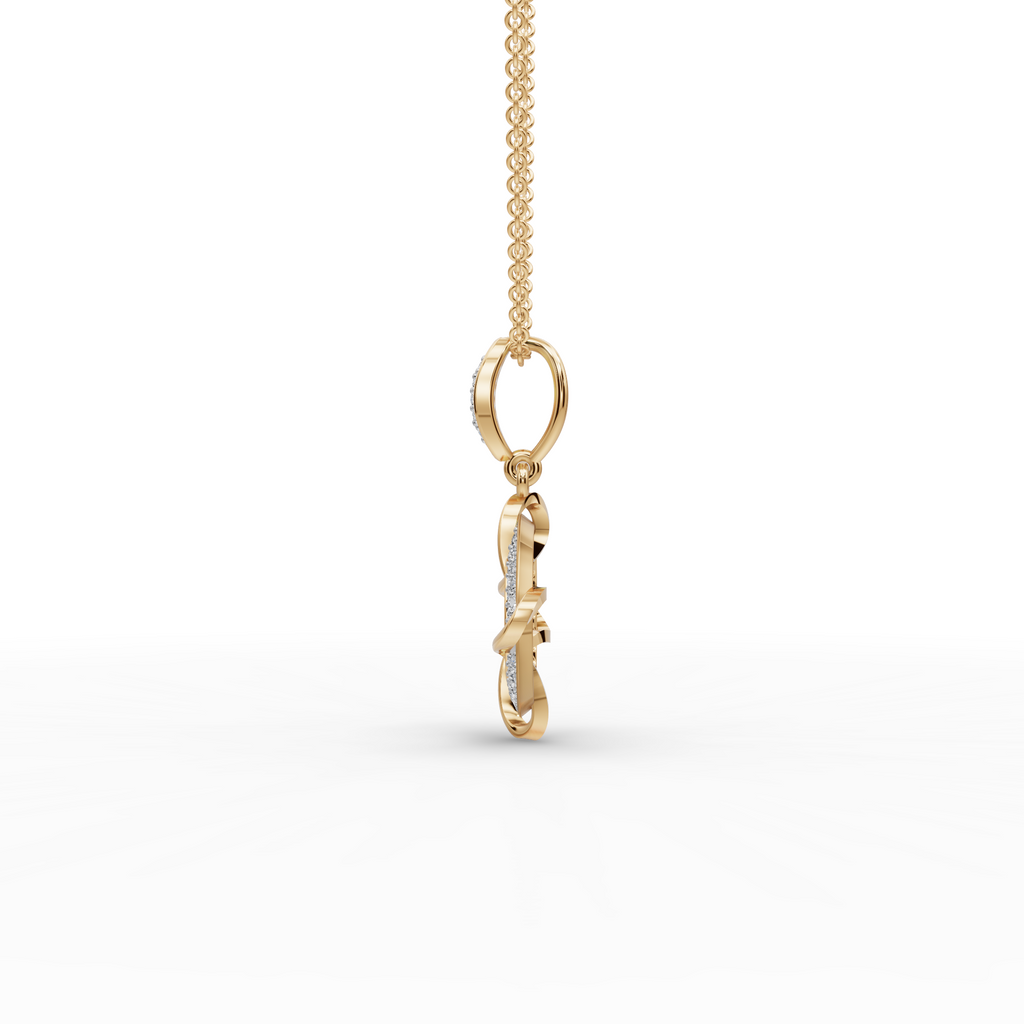 Elegant Knot Circle Diamond Pendant