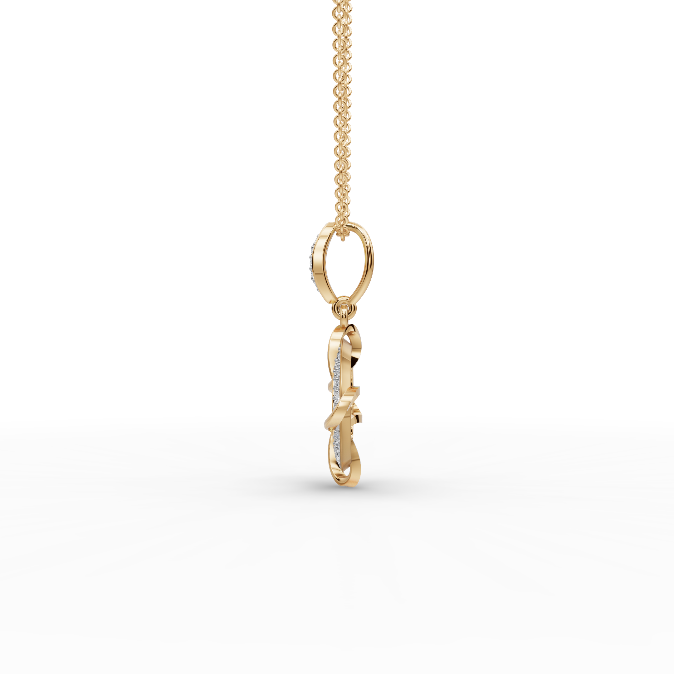 Elegant Knot Circle Diamond Pendant