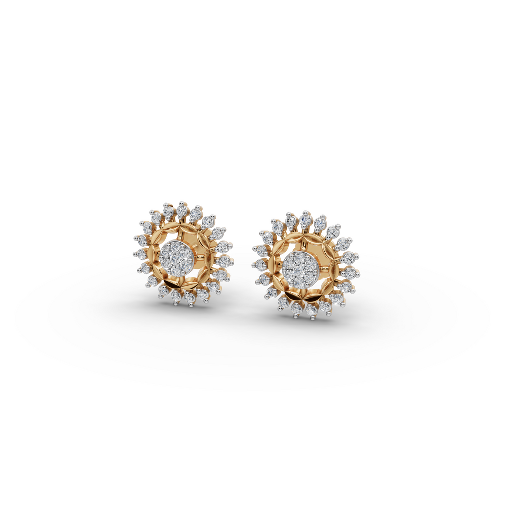 Sunburst Halo Lab-Grown Diamond Earrings