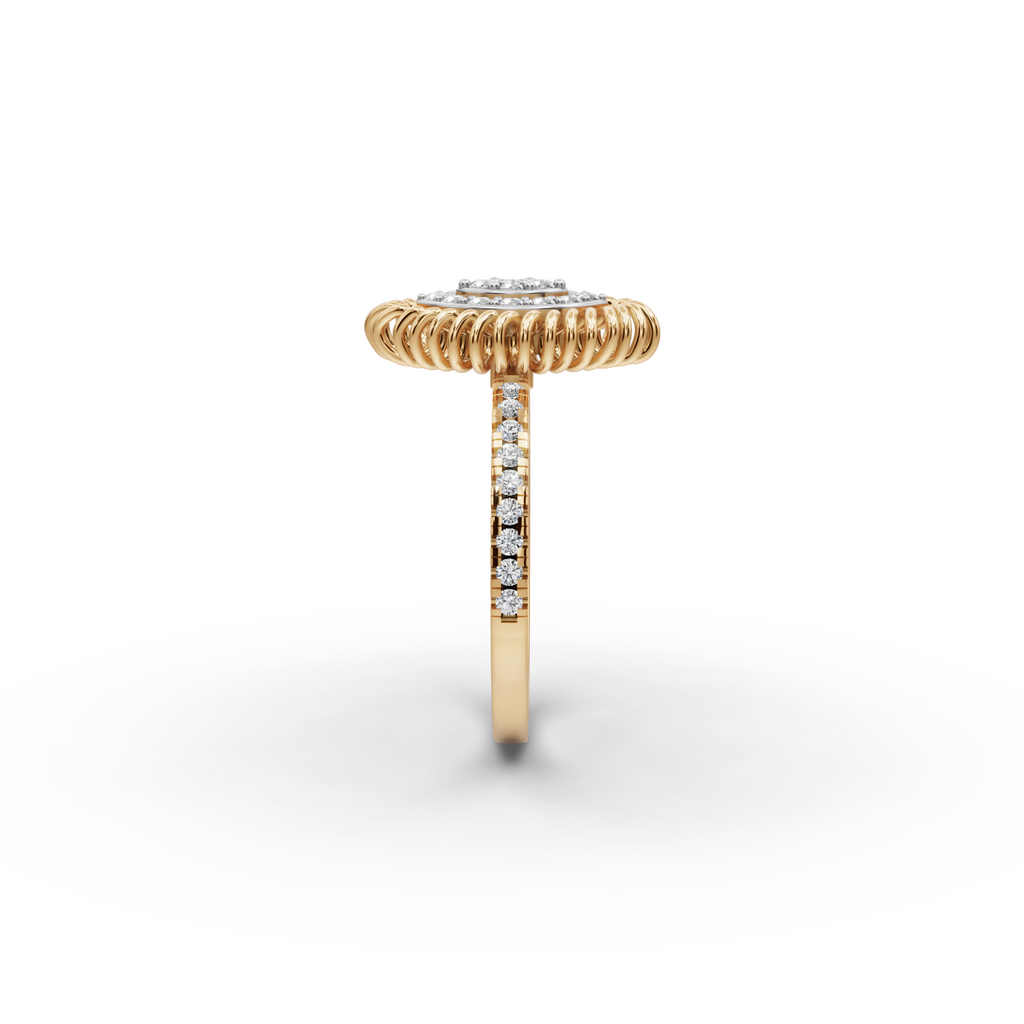 Marquise Spiral Halo Lab-Grown Diamond Ring