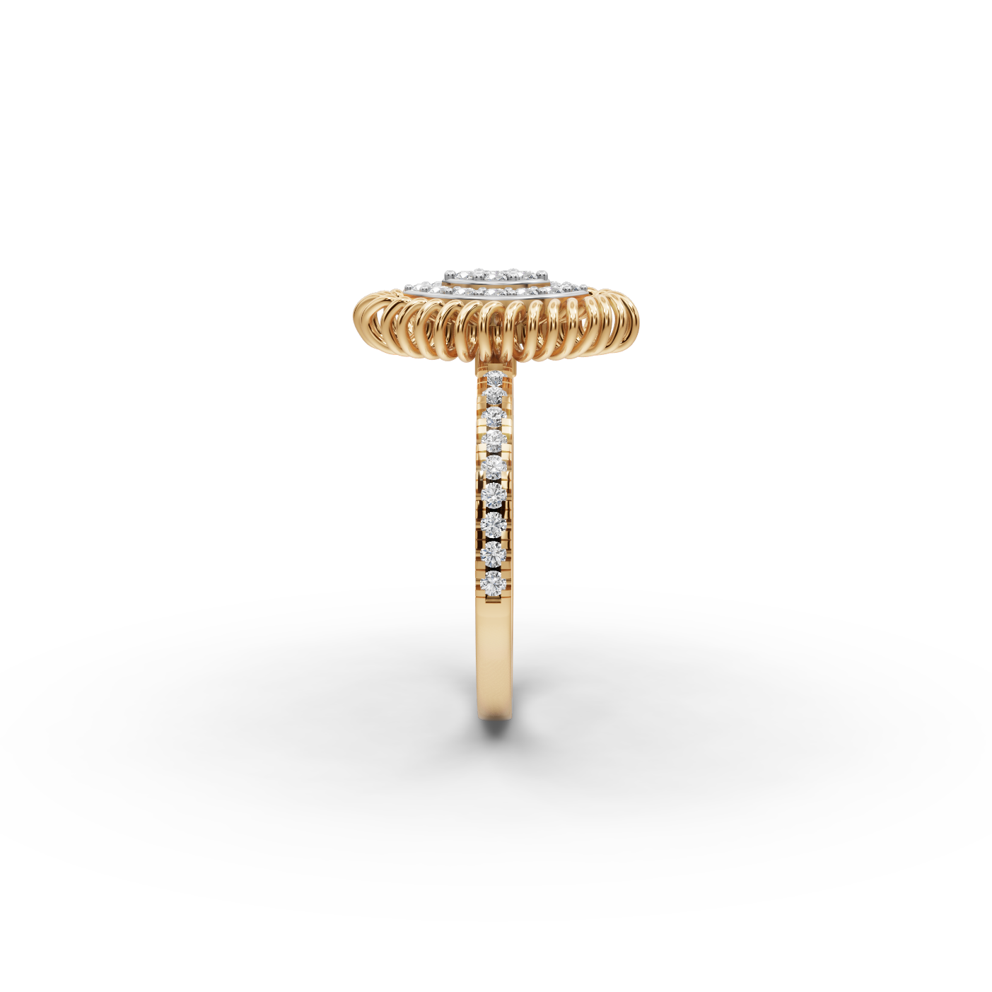 Marquise Spiral Halo Lab-Grown Diamond Ring