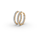 3.00 ct Designer Round Diamond-Studded Oval Shape Hoop EarHoops Earring