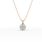 Halo Lab-Grown Diamond Gold Pendant