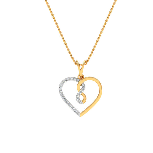 Timeless Heart Pendant with Infinity Symbol and CVD Lab-Grown Diamonds