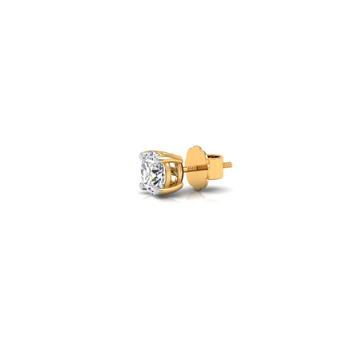 Classic Round Solitaire Stud Earrings with 1.00 Ct. CVD Lab-Grown Diamonds.