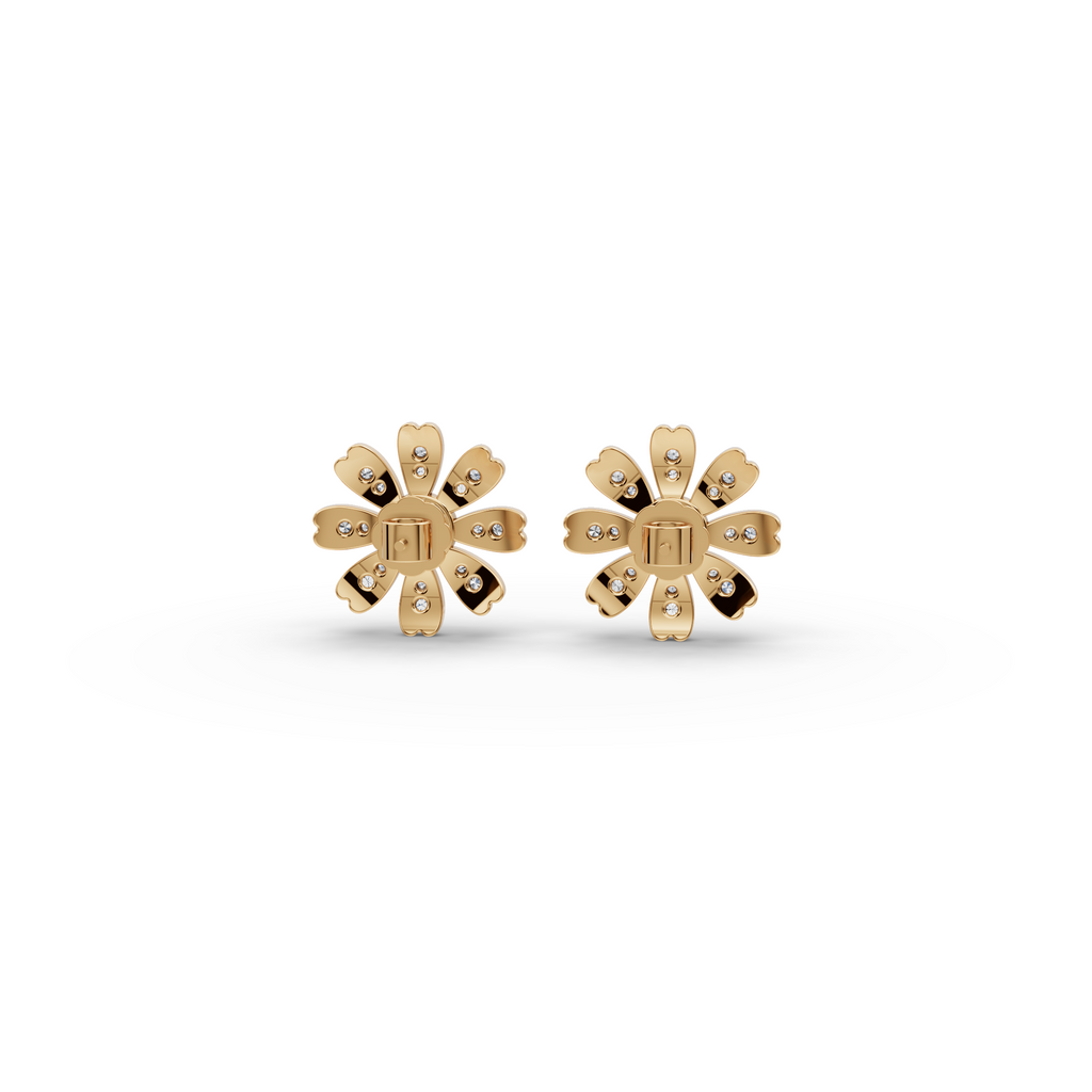 Floral Burst Lab-Grown Diamond Earrings