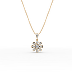 Floral Lab-Grown Diamond Gold Pendant