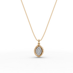 Leaf Radiant Lab-Grown Diamond Gold Pendant