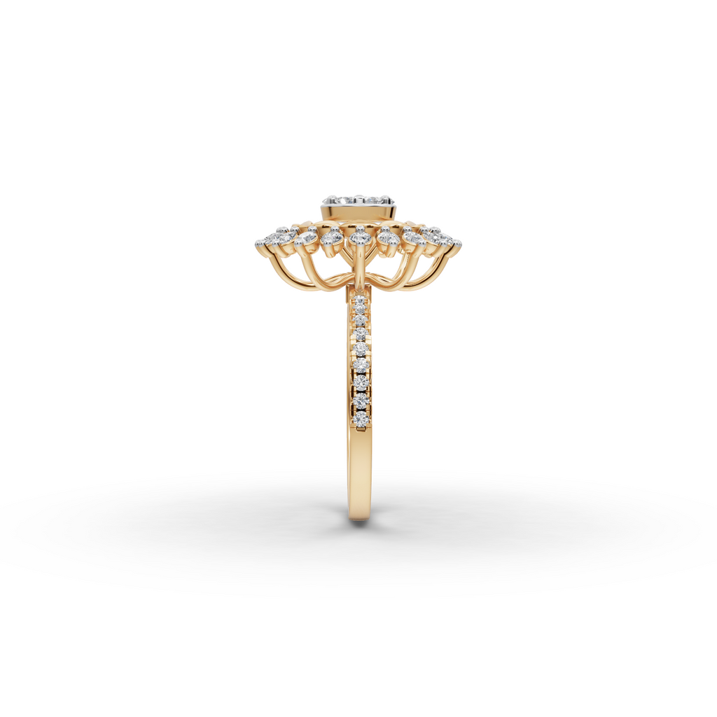 Sunburst Cluster Lab-Grown Diamond Ring