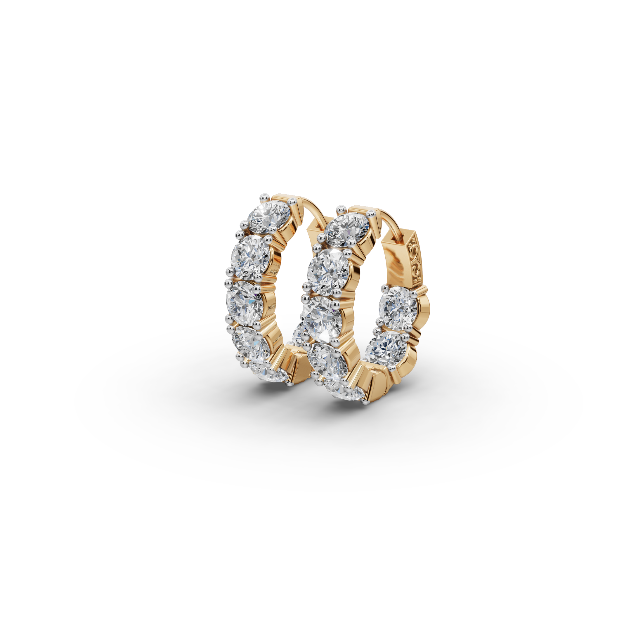 5.00 ct Statement Diamond-Studded Oval Shape Hoops Earring