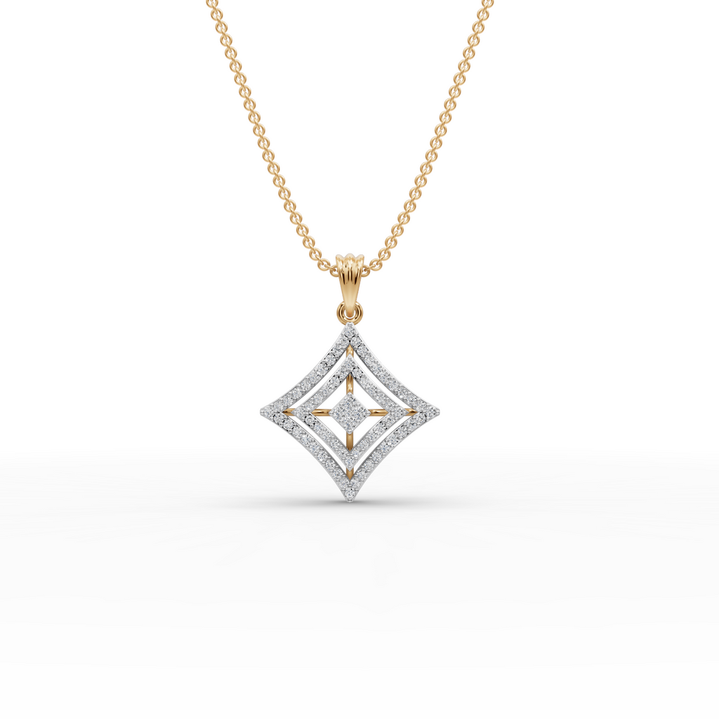 Diamond Shape Lab-Grown Gold Pendant