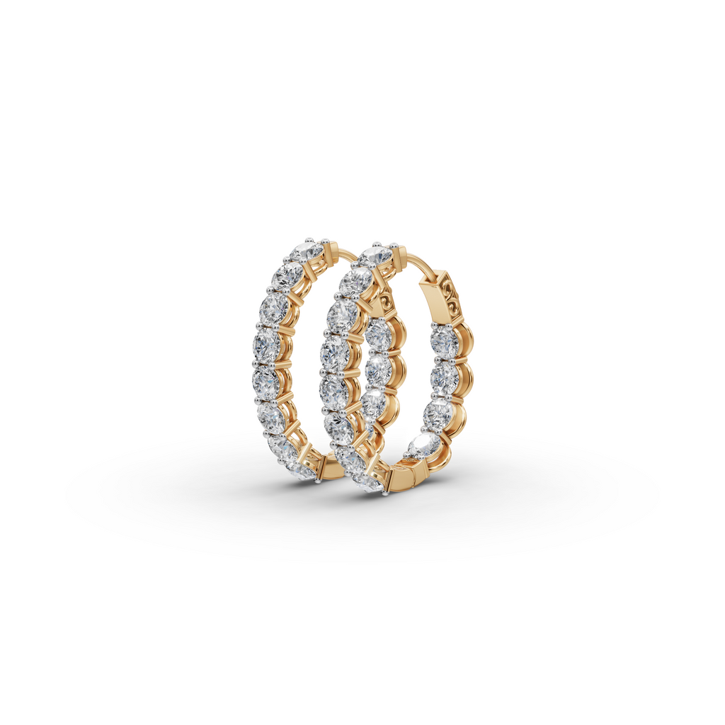 4.00 ct Best Quality Round Diamond Hoops in Oval Shape