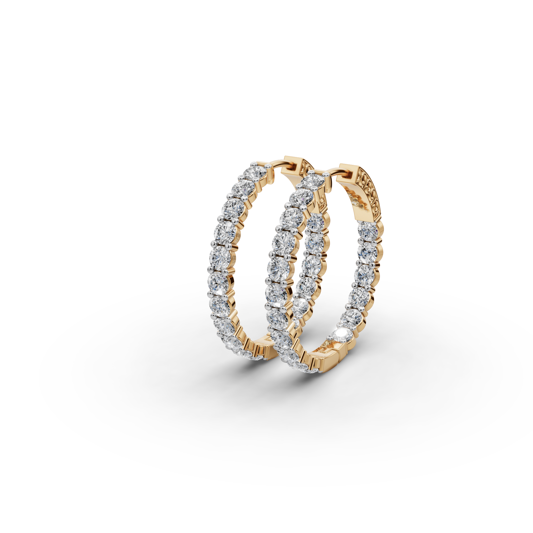 3.00 ct Bridal Lab Diamond Round Hoop EarHoops Earring