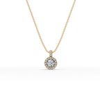 1.00 ct Romantic Lab Grown Round Diamond Halo Pendant