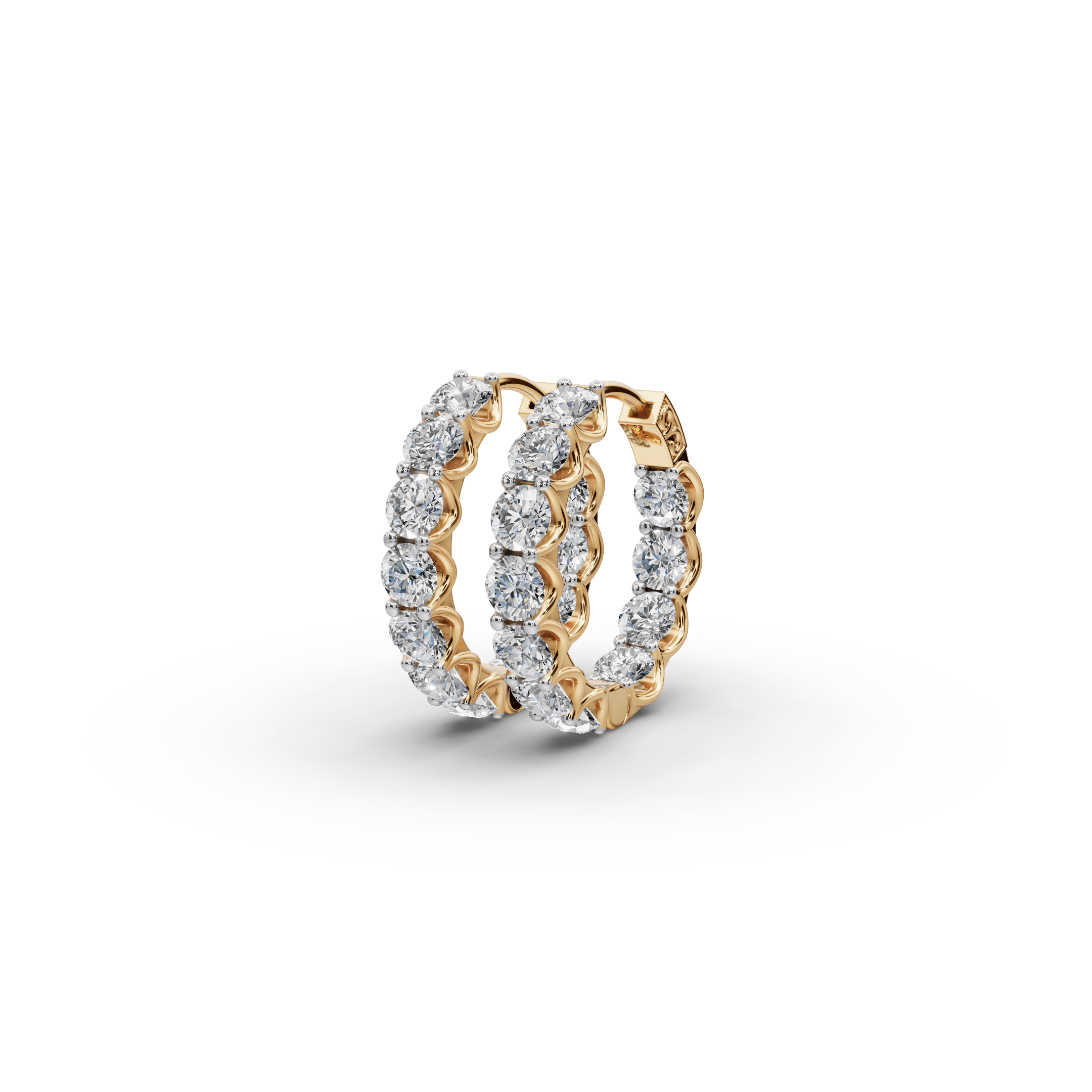 3.00 ct Modern Lab Diamond Hoop EarHoops Earring
