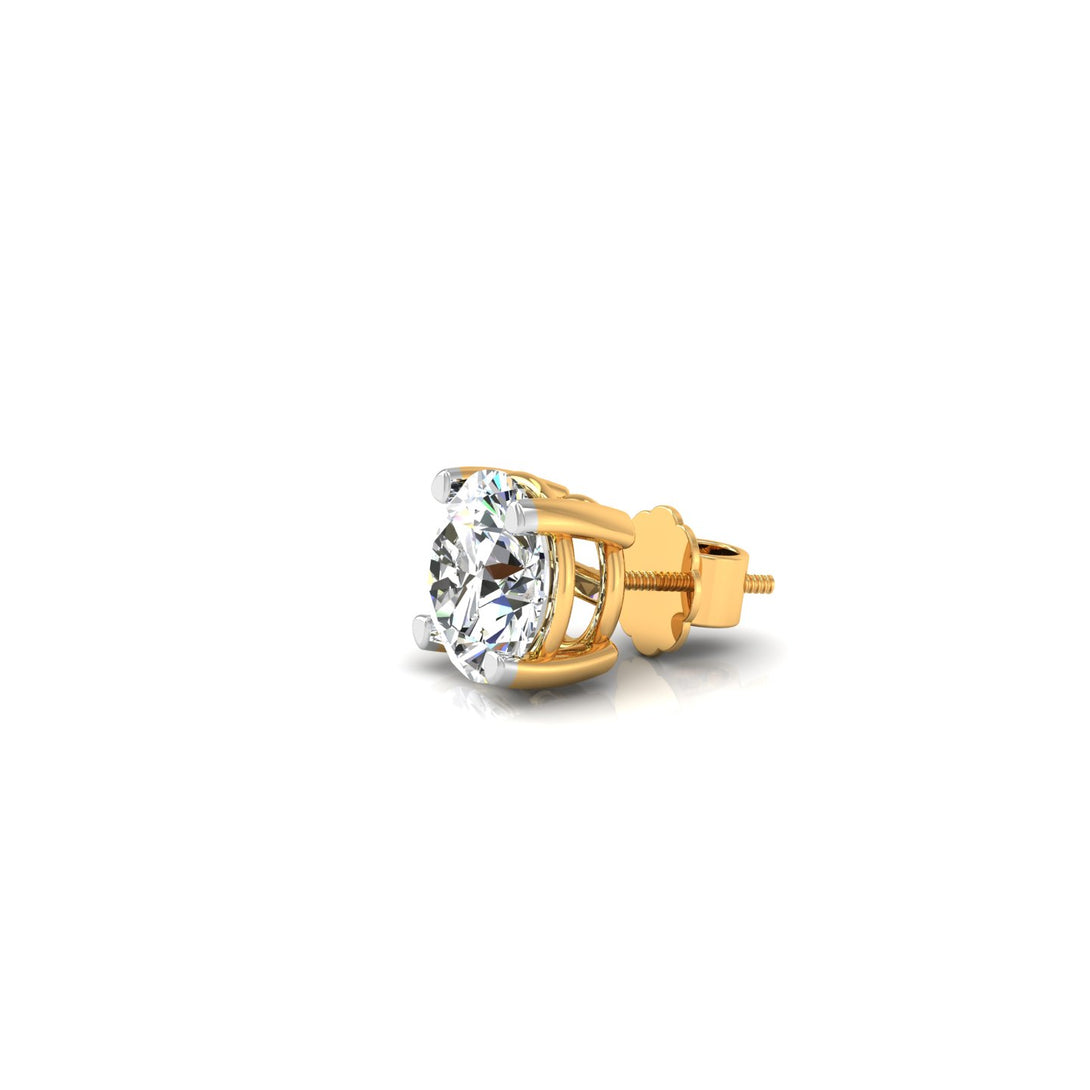 Classic Round Solitaire Stud Earrings with 3.00 Ct. CVD Lab-Grown Diamonds.