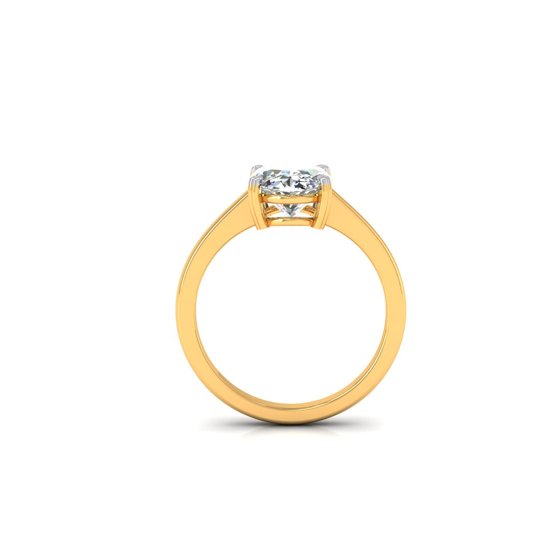 Elegant Oval Solitaire Ring with CVD 3.00 Ct. Lab-Grown Diamond.