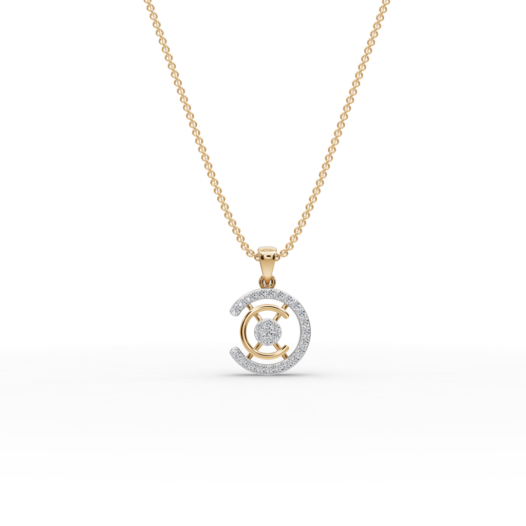 Contemporary Circle Lab-Grown Diamond Pendant