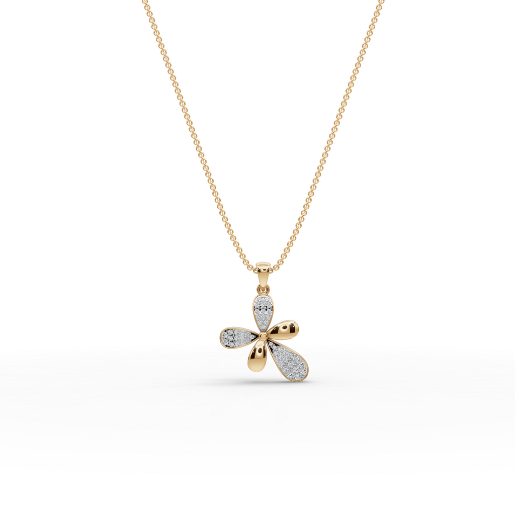 Five-Petal Floral Lab-Grown Diamond Pendant