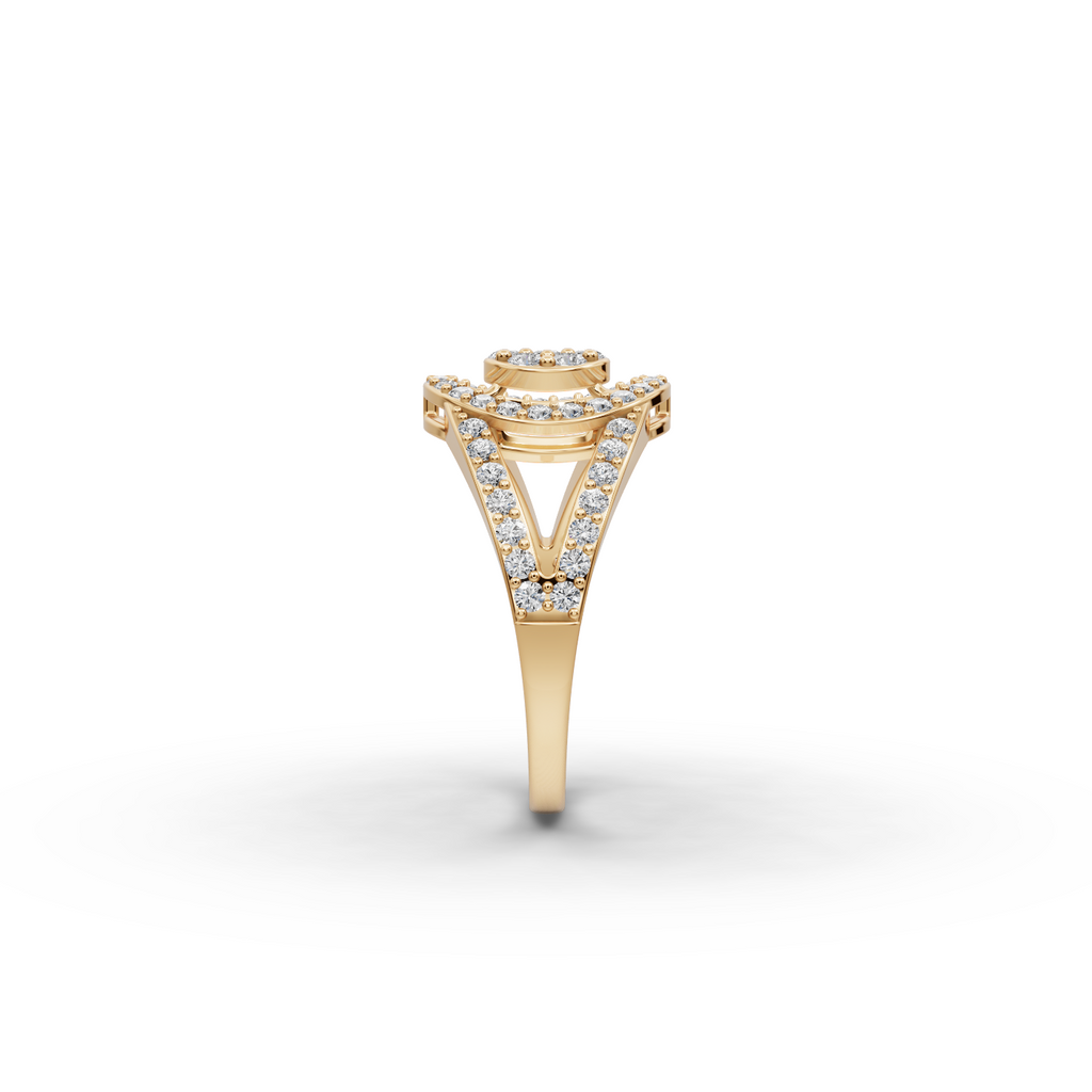 Split Band Cluster Lab-Grown Diamond Ring