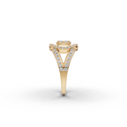 Split Band Cluster Lab-Grown Diamond Ring