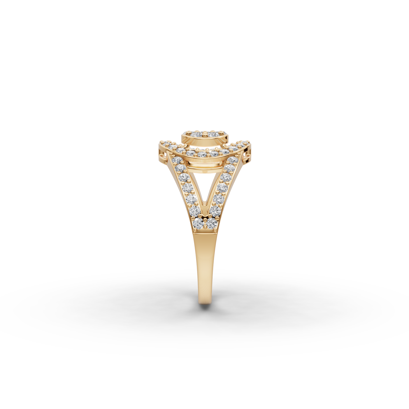 Split Band Cluster Lab-Grown Diamond Ring