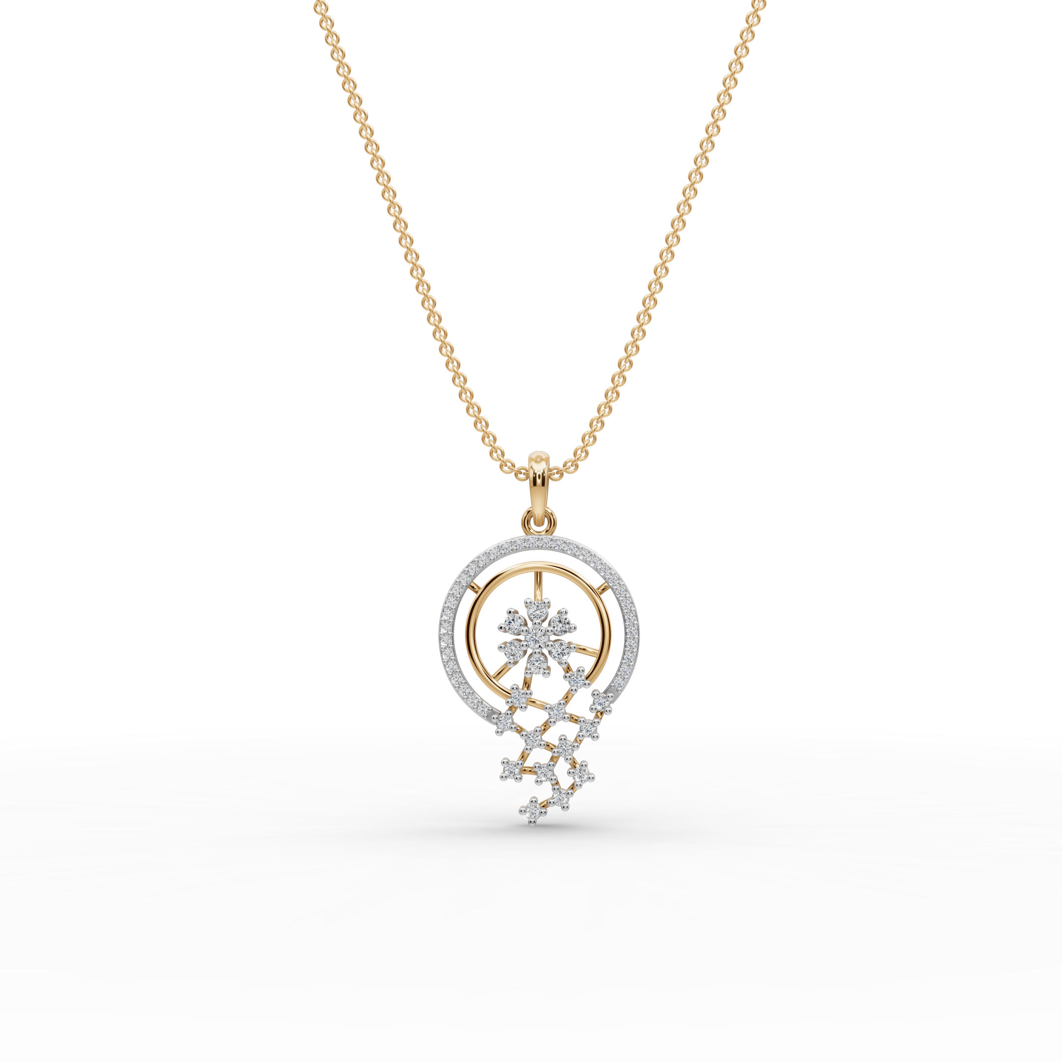 Floral Constellation Lab-Grown Diamond Pendant