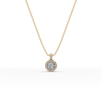 2.00 ct Minimalist Halo Diamond Pendant – Lab Created Round Solitaire  – Ethical Jewelry Charm