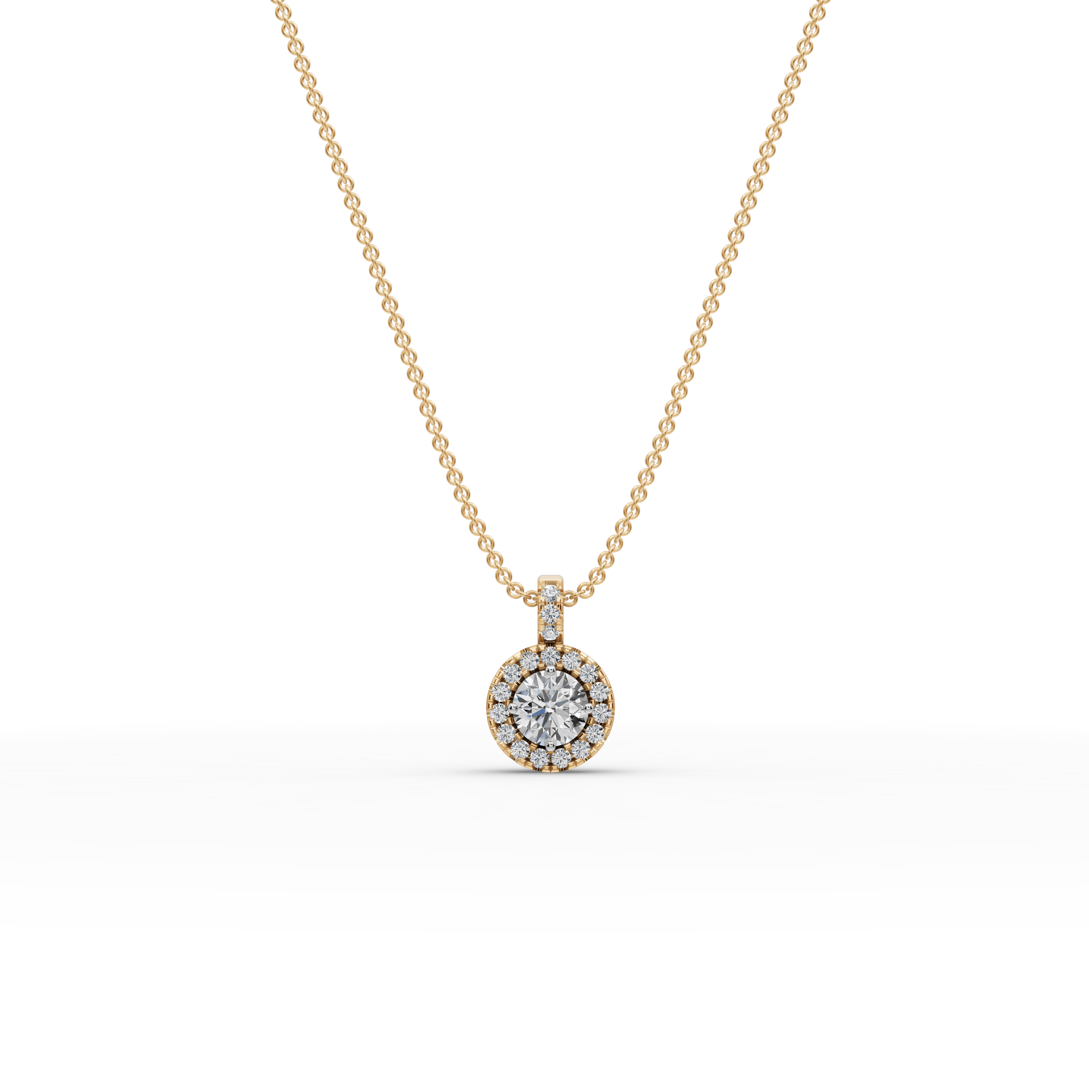 2.00 ct Minimalist Halo Diamond Pendant – Lab Created Round Solitaire  – Ethical Jewelry Charm