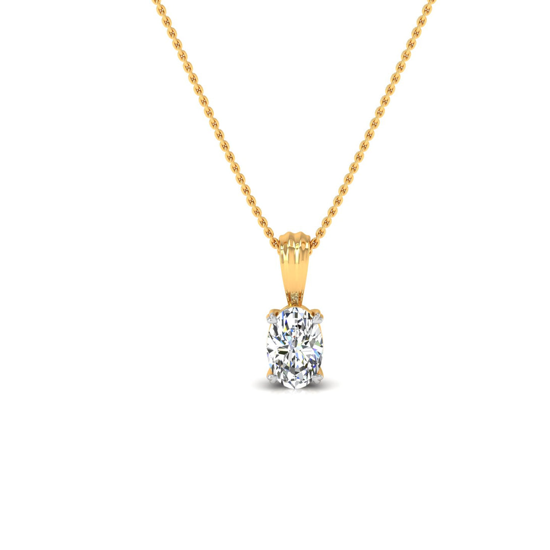 Elegant Oval Cut Solitaire Pendant with 2.00 ct. CVD Lab-Grown Diamond.