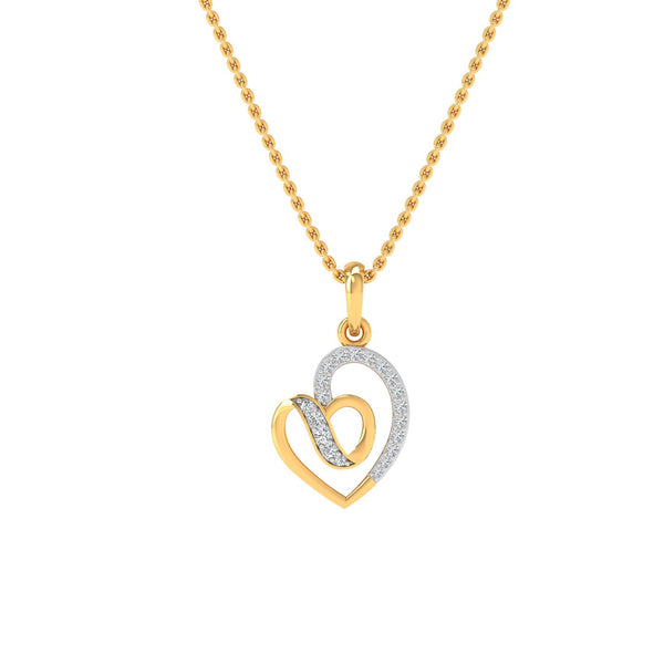 Double Heart Pendant with CVD Lab-Grown Diamonds