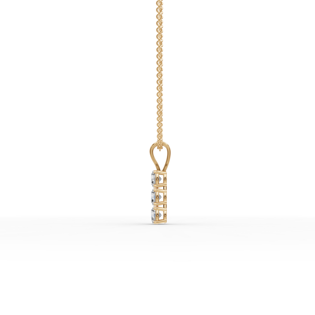 0.75 ct 3 Stone Lab Grown Diamond Pendant Ethical Fine Jewelry
