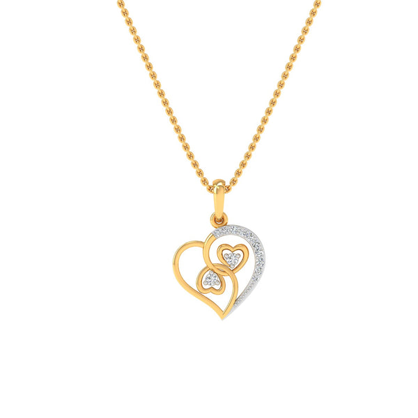 Triple Heart Pendant with CVD Lab-Grown Diamonds