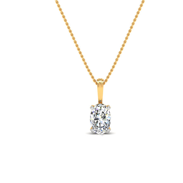 Elegant Oval Cut Solitaire Pendant with 3.00 ct. CVD Lab-Grown Diamond.