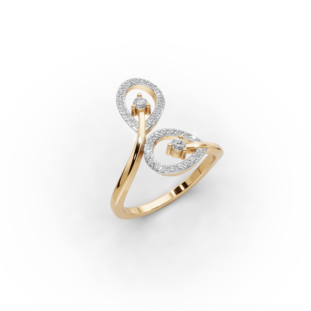 Double Loop Drop Lab-Grown Diamond Ring