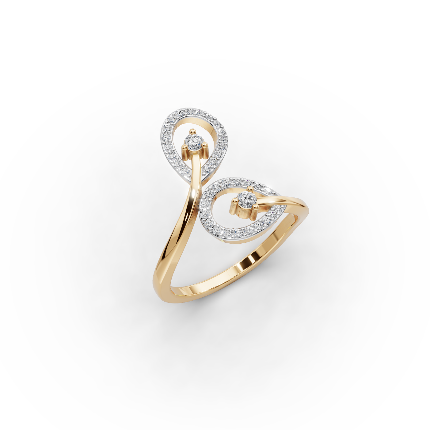 Double Loop Drop Lab-Grown Diamond Ring