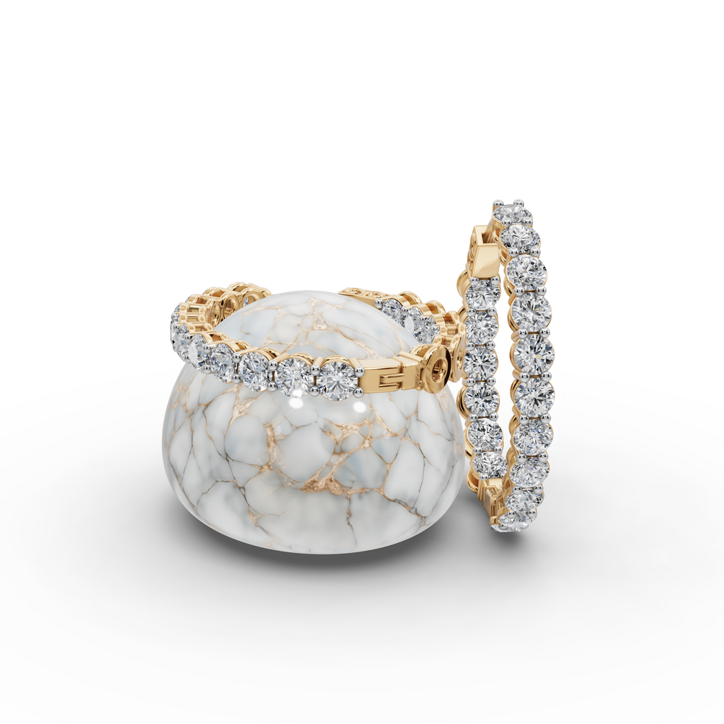 3.00 ct Designer Round Diamond-Studded Oval Shape Hoop EarHoops Earring