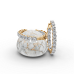 3.00 ct Designer Round Diamond-Studded Oval Shape Hoop EarHoops Earring