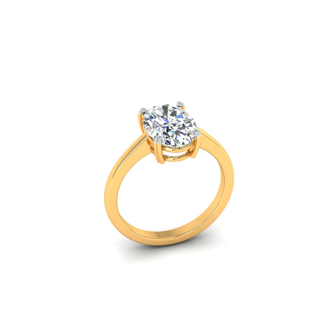 Elegant Oval Solitaire Ring with CVD 3.00 Ct. Lab-Grown Diamond.