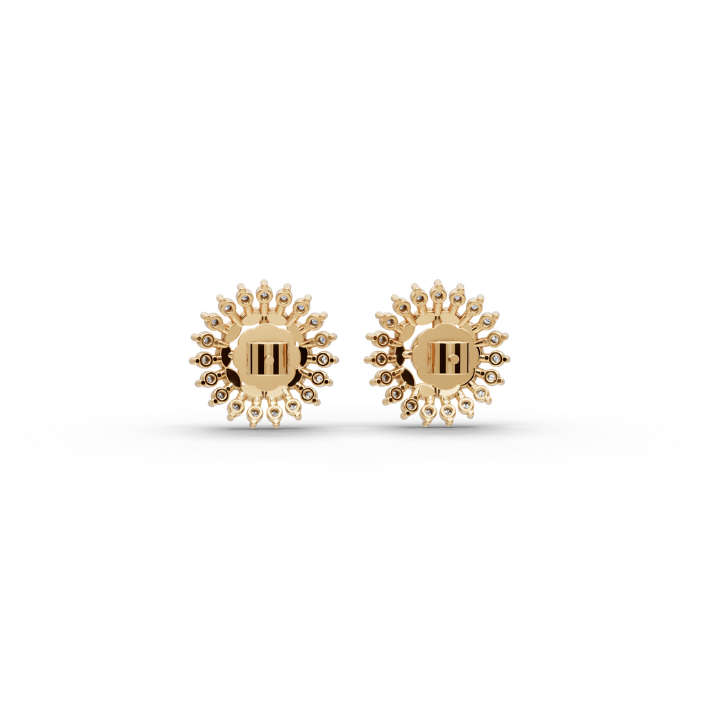 Sunburst Halo Lab-Grown Diamond Earrings
