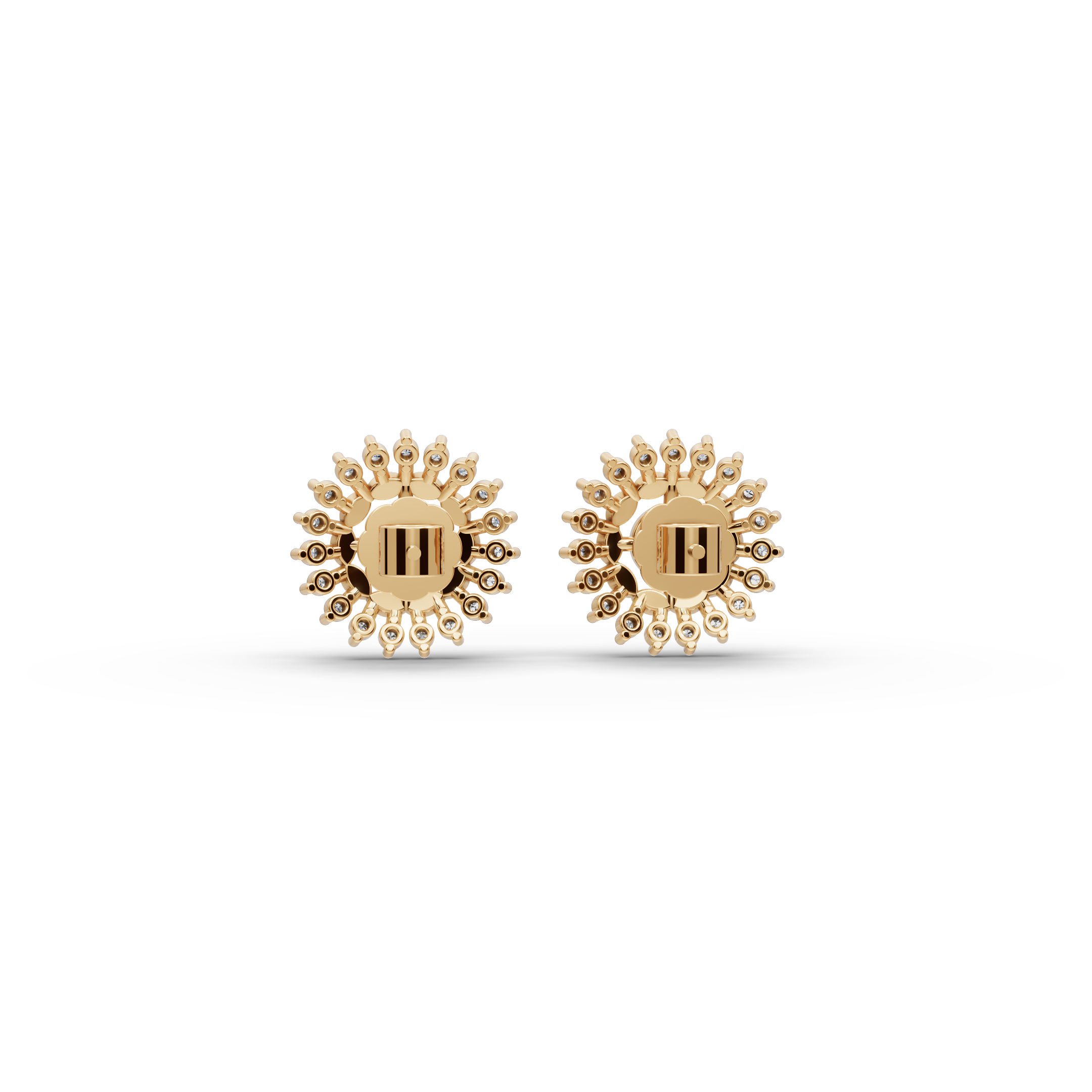 Sunburst Halo Lab-Grown Diamond Earrings