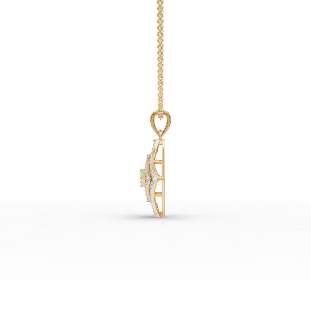 Diamond Shape Lab-Grown Gold Pendant