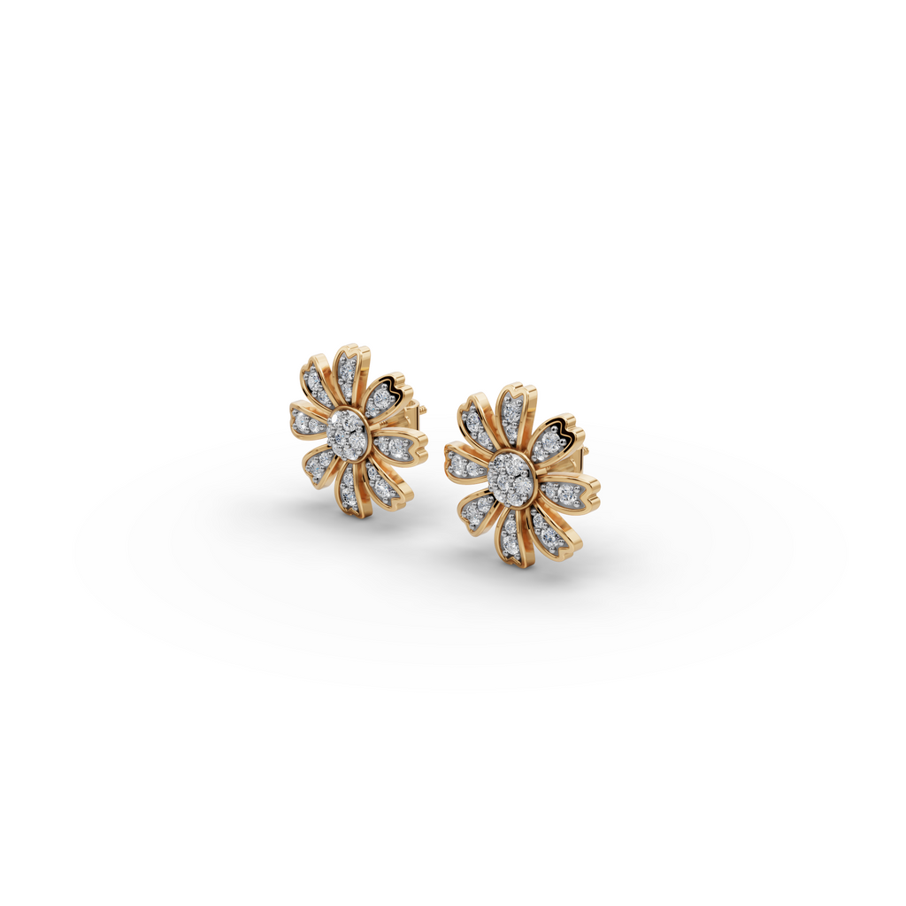 Floral Burst Lab-Grown Diamond Earrings