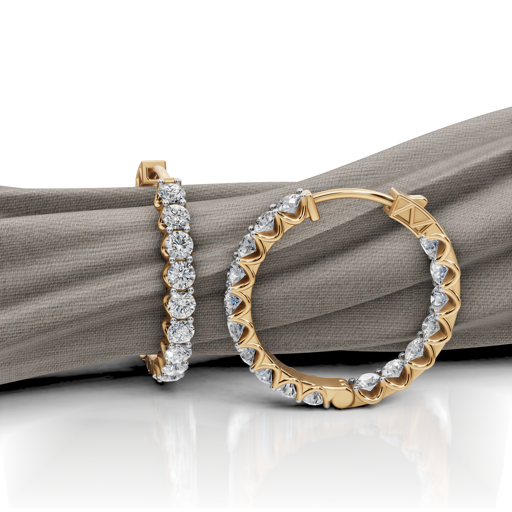 1.50 ct Lab-Grown Diamond Round Hoop EarHoops Earring